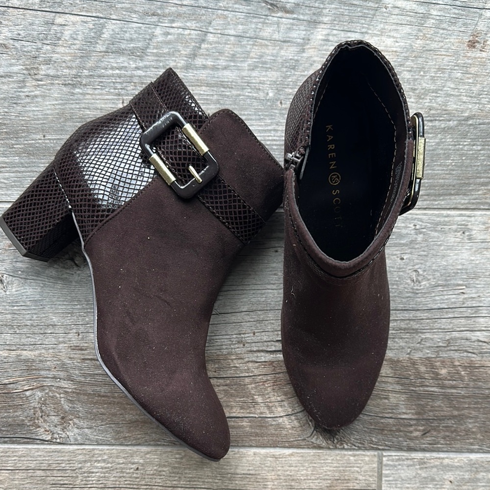 Karen Scott Brown Ankle Boots